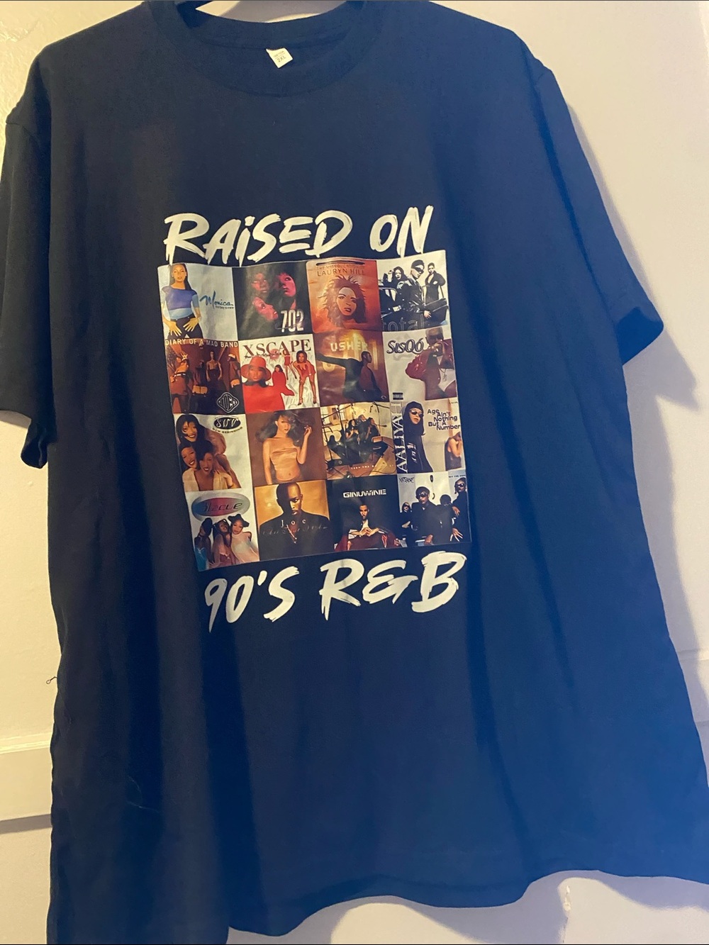 Raised On 90's R&B Graphic Tee - Black - Unisex  NWOT size 2XL